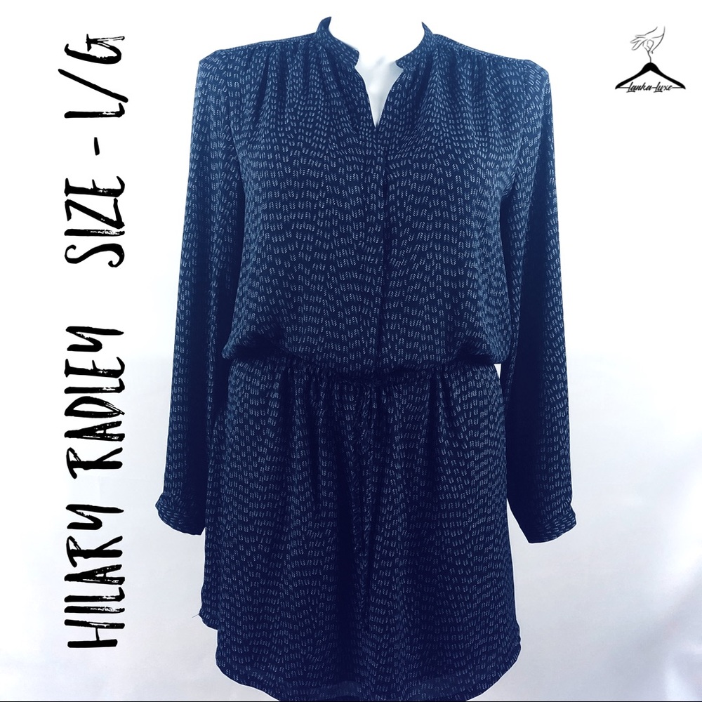 Hilary Radley Navy & White Long Sleeve Tunic Dress